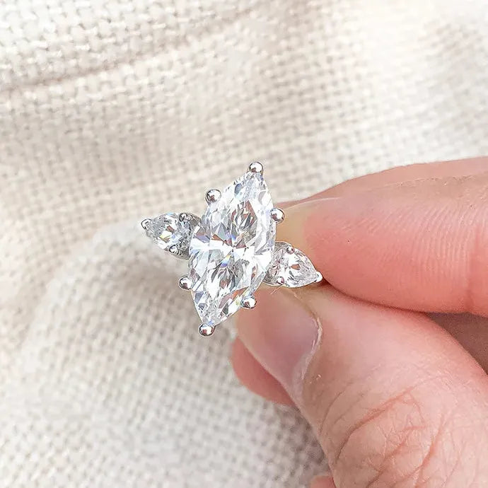 Elegant Silver Plated Promise Ring with Paved Zirconia Engagement Wedding Gift