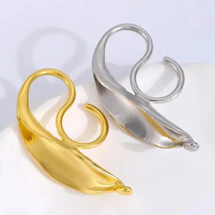 Large Frosted Leaf Ring for Women Punk Vintage Jewelry Gift Party Accessory