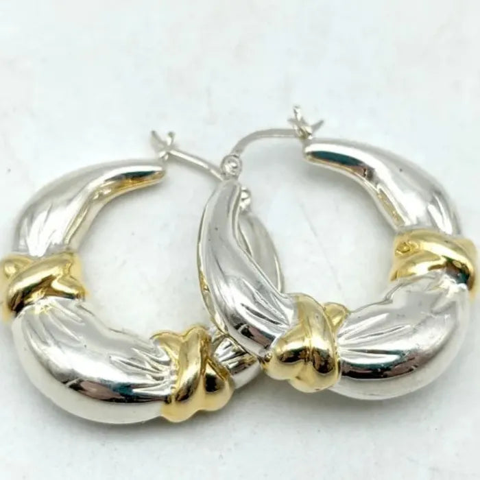 Golden Oval Zinc Alloy Earrings Simple Geometric Style for Women Birthday Gift