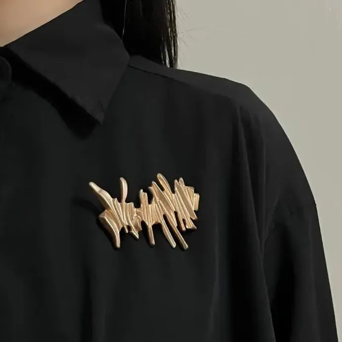Geometric Punk Irregular Thorn Brooch Zinc Alloy Jewelry Gift for Women Men