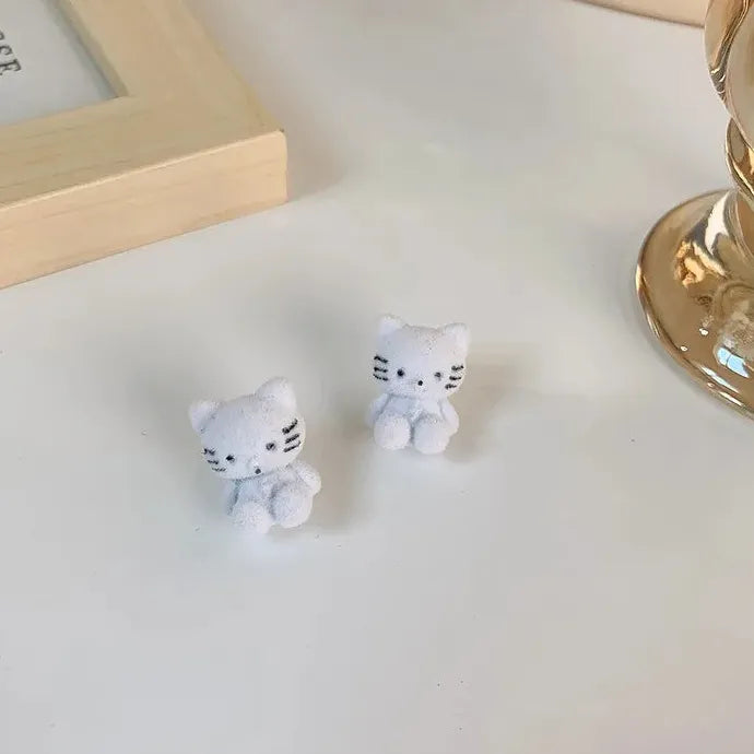 Resin Geometric Cat Stud Earrings Cute Japan Korea Cartoon Jewelry Gifts