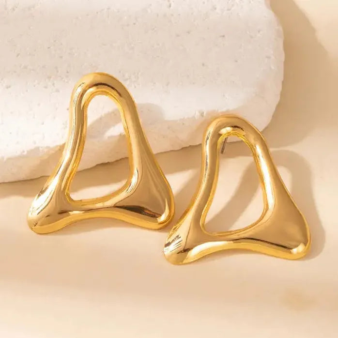 Exaggerated Retro Hollow Triangle Skeleton Drop Earrings Punk Hip-Hop Jewelry