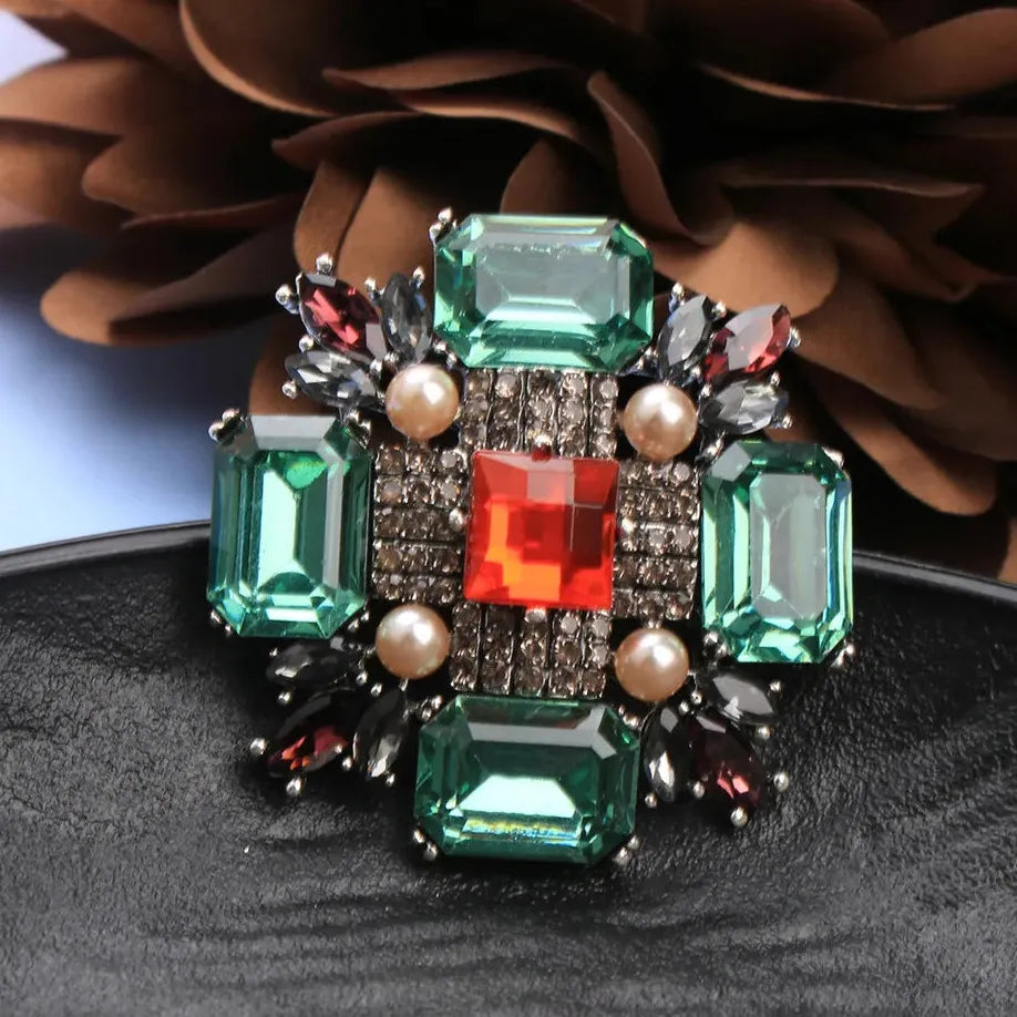 Elegant Classic Cross Flower Brooch Pin Jewelry Gift for Men Women