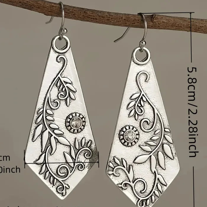 Geometric Bohemian Zinc Alloy Drop Earrings for Women Daily Wear Retro Style