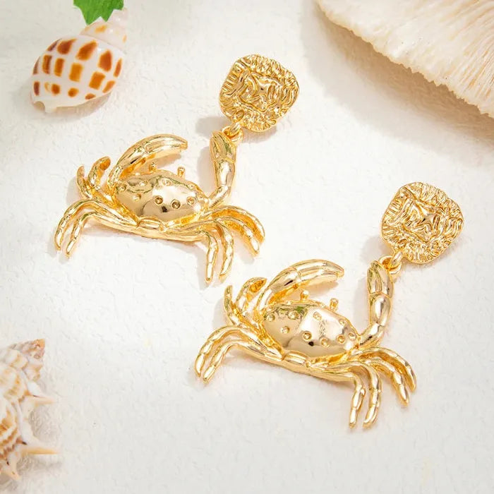 Geometric Lobster Crab Drop Earrings for Women Zinc Alloy Jewelry Gift