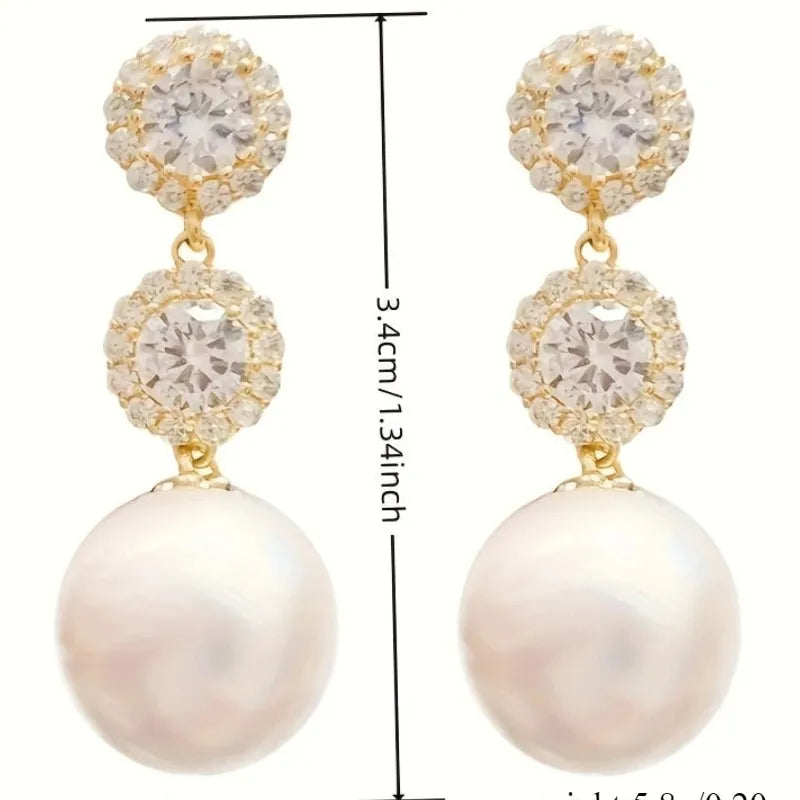 Delicate Imitation Pearl Drop Earrings Wedding Bride Accessories Elegant Jewelry