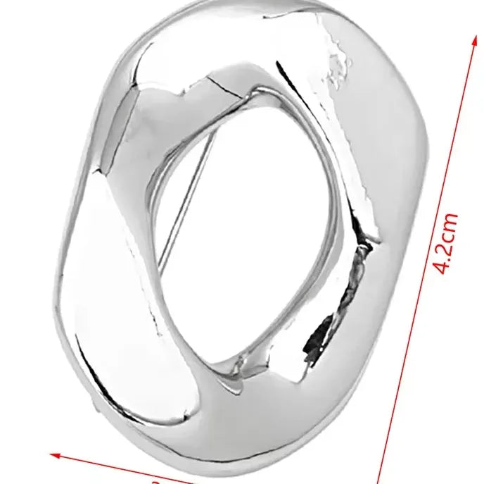 Geometric Zinc Alloy Circular Brooch Punk Rock Jewelry for Women Men