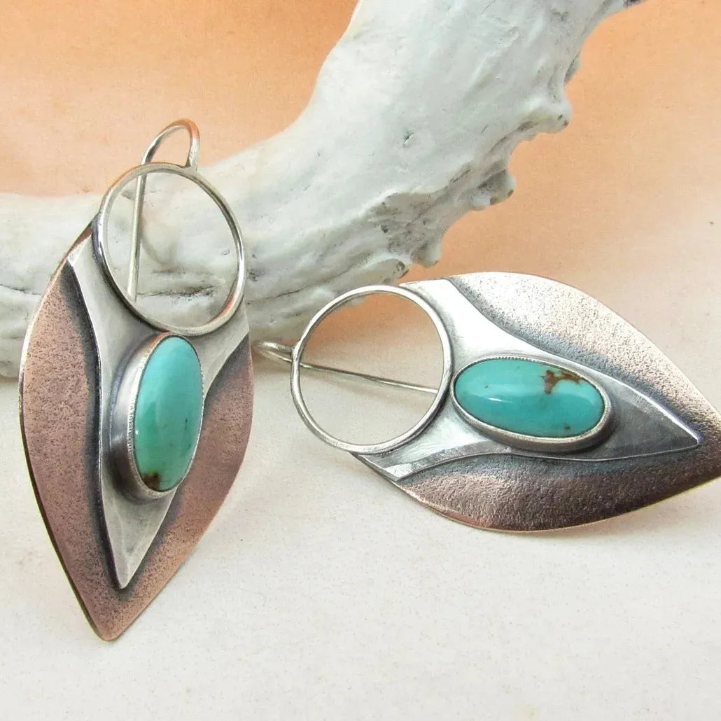 Bohemian Turquoise Geometric Drop Earrings Women’s Fashion Jewelry Gifts