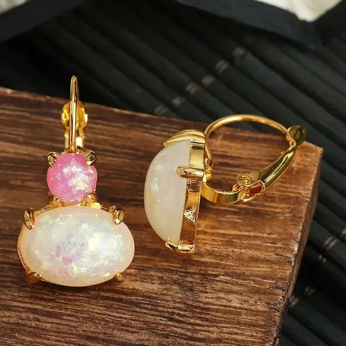 Simple Exquisite Gold Drop Earrings Resin Zinc Alloy Women's Jewelry Hot Sale