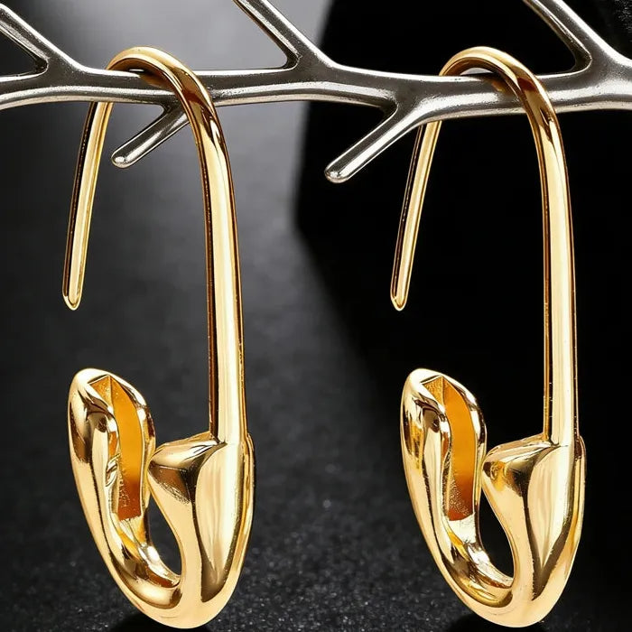 Vintage Zinc Alloy Simple Paperclip Drop Earrings for Women Gift