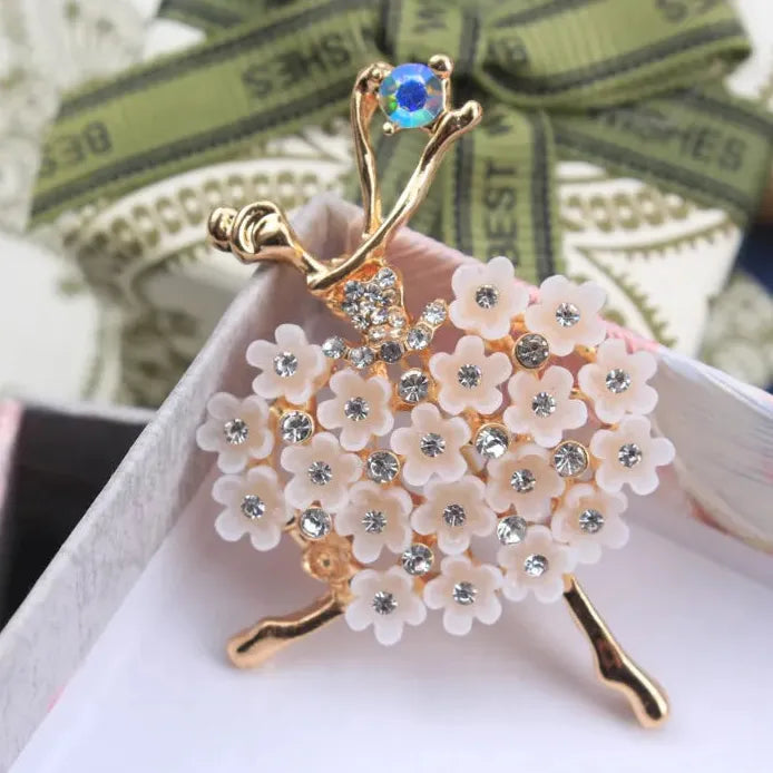 Luxury Ballet Girl Brooch Pin Elegant Gift for Men & Women