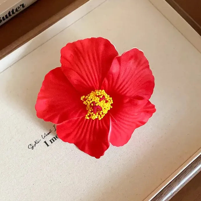 Bohemian Hawaiian Flower Hair Clip Alloy Floral Accessory for Women Girls