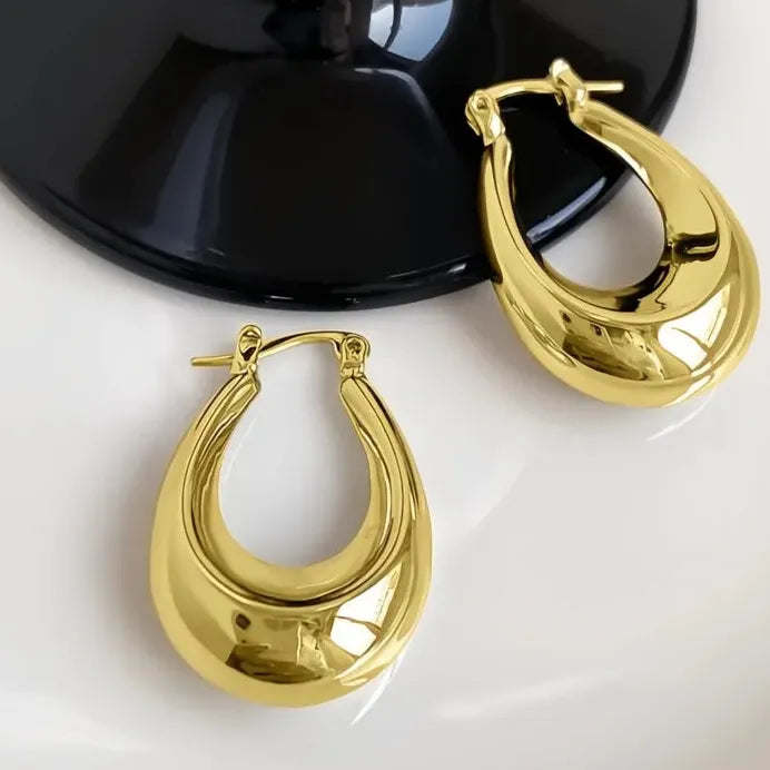 Geometric Hoop Earrings for Women Gold Silver Wedding Engagement Jewelry