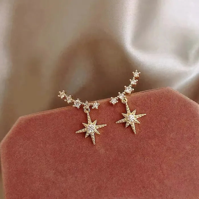 Y2K Geometric Drop Rhinestone Stud Earrings for Women Zinc Alloy Jewelry