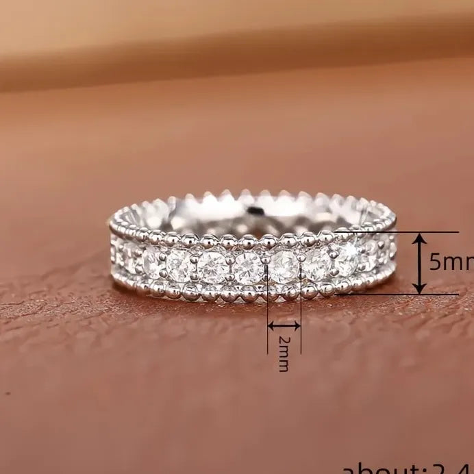 Geometric Pave CZ Rings Silver Gold Wedding Engagement Anniversary Gift