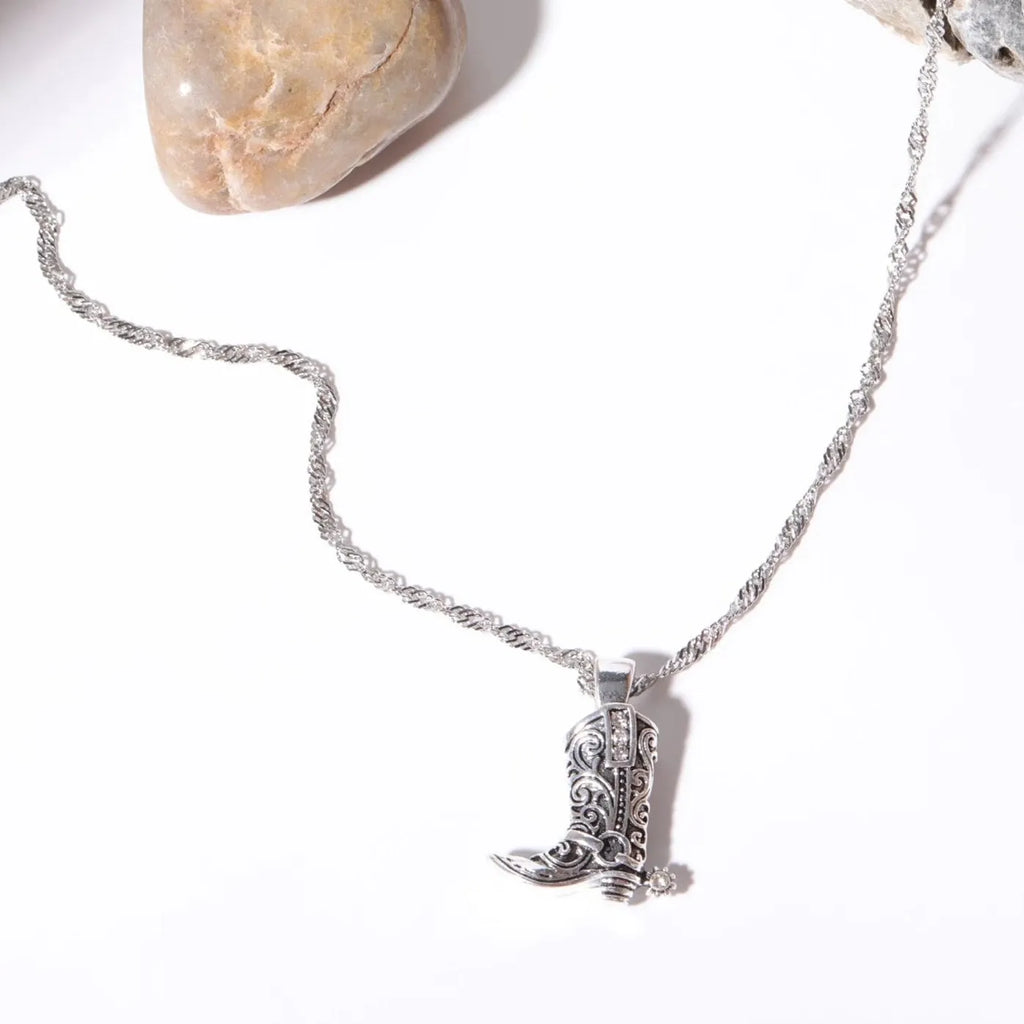 Geometric Copper Link Chain Necklace Retro Western Cowboy Jewelry