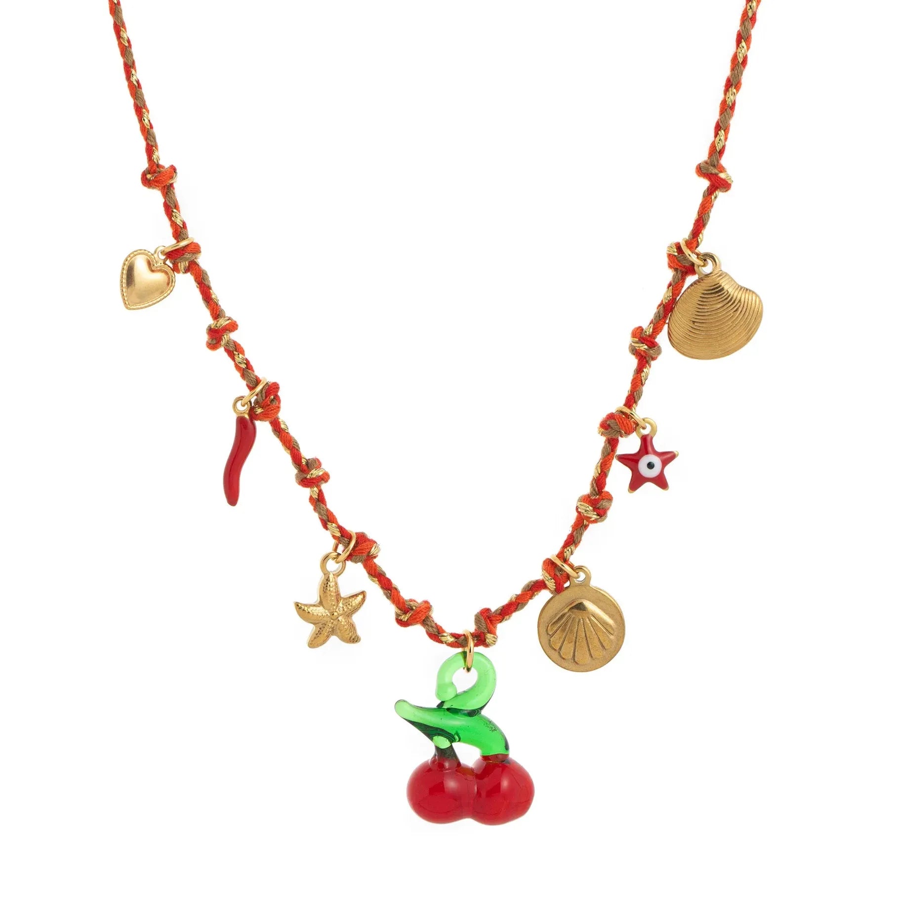 Pearl Marine Organism Pendant Choker Necklace Rope Shell Coral Beach Jewelry
