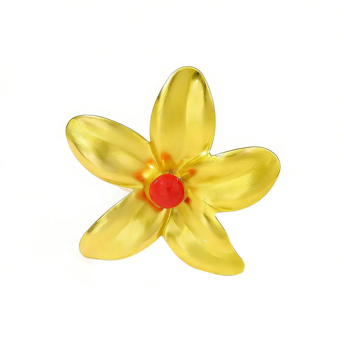 Adjustable Flower Ring Featuring Colorful Plant Pattern for Women Jewelry