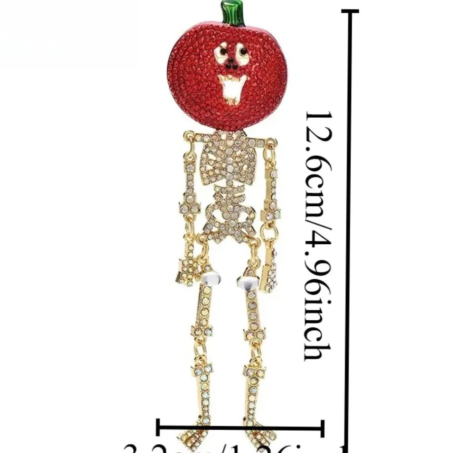 Halloween Pumpkin Man Brooch Pin with Movable Joints Party Favor Accessory