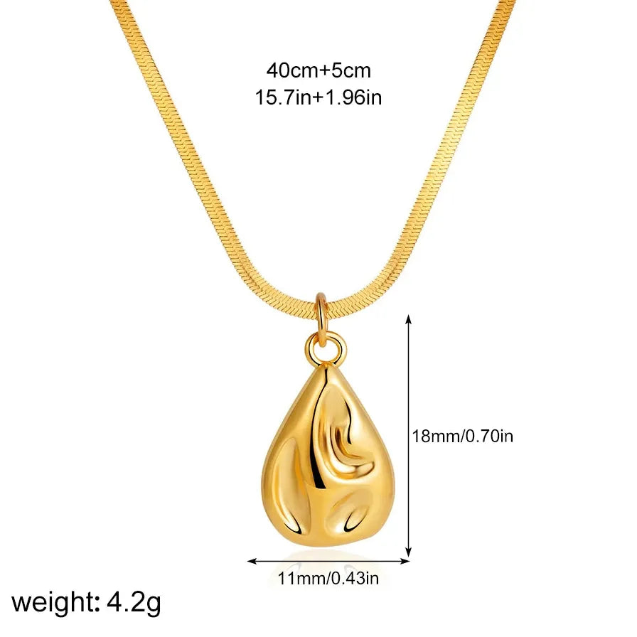 Oval Natural Tiger Eye Pendant Waterdrop Abalone Shell Necklace Stainless Steel Zircon Choker