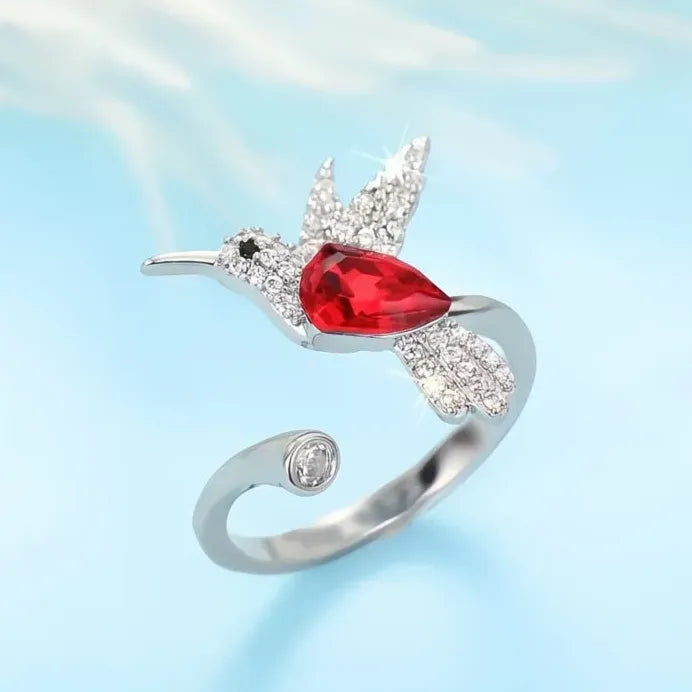 Bird Cocktail Ring for Women with Shiny Cubic Zirconia Brass Jewelry