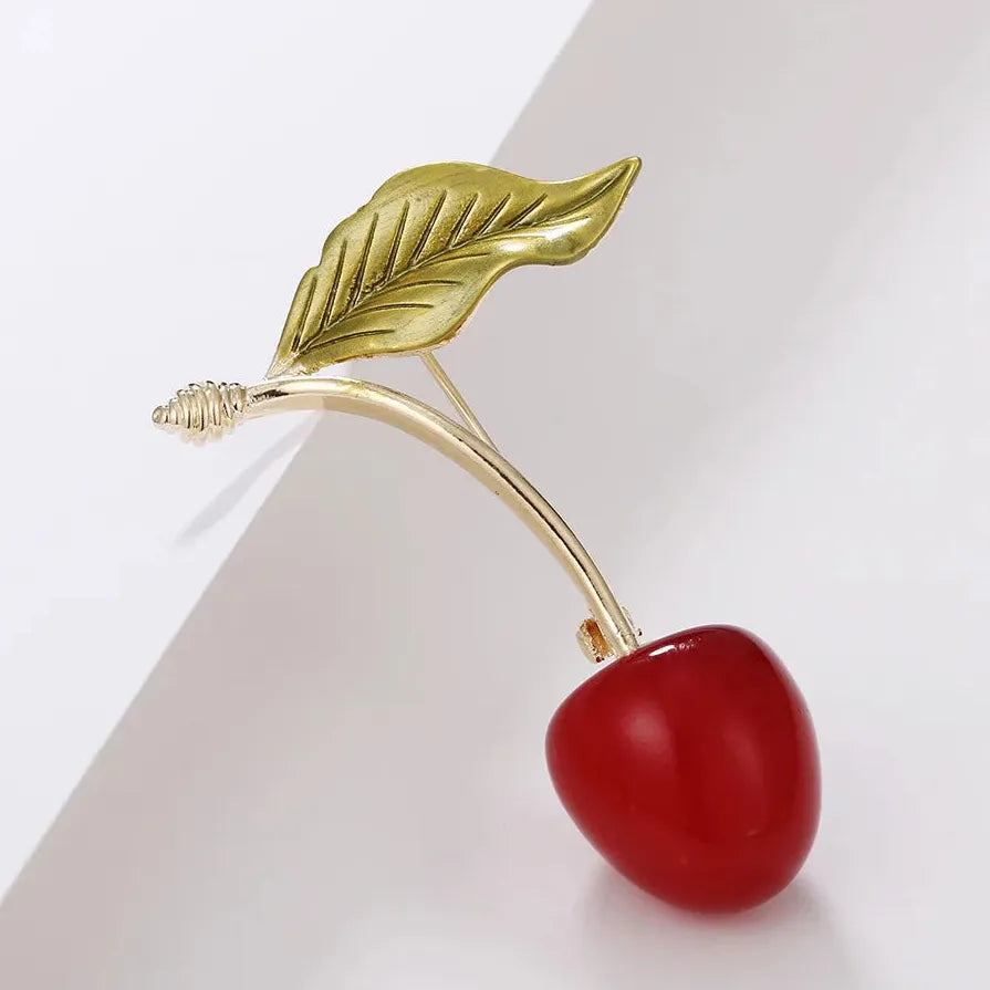 Classic Cherry Fruit Brooch for Men and Women Elegant Gift Accessory