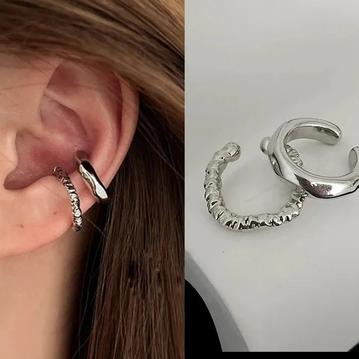 Shiny Rhinestone C-Shaped Ear Cuff Clip Earrings Non-Piercing Women Party Jewelry