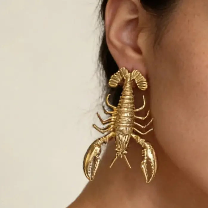 Bohemian Personalized Large Metal Lobster Drop Earrings for Women Jewelry