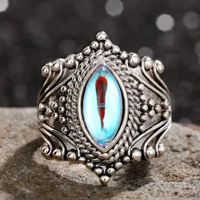 Fashion Horse Eye Ring for Women Resin Zinc Alloy Simple Retro Style