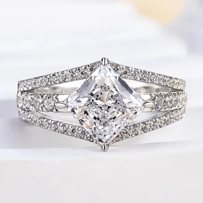 Elegant Geometric Cubic Zirconia Rings for Women Wedding Party Jewelry