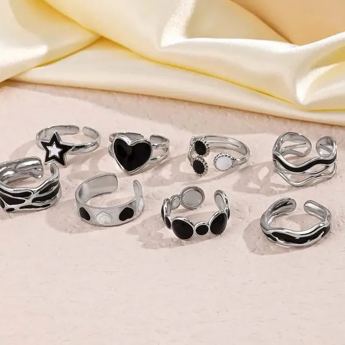 Adjustable Geometric Titanium Steel Ring for Women Wedding Gift Jewelry Accessory