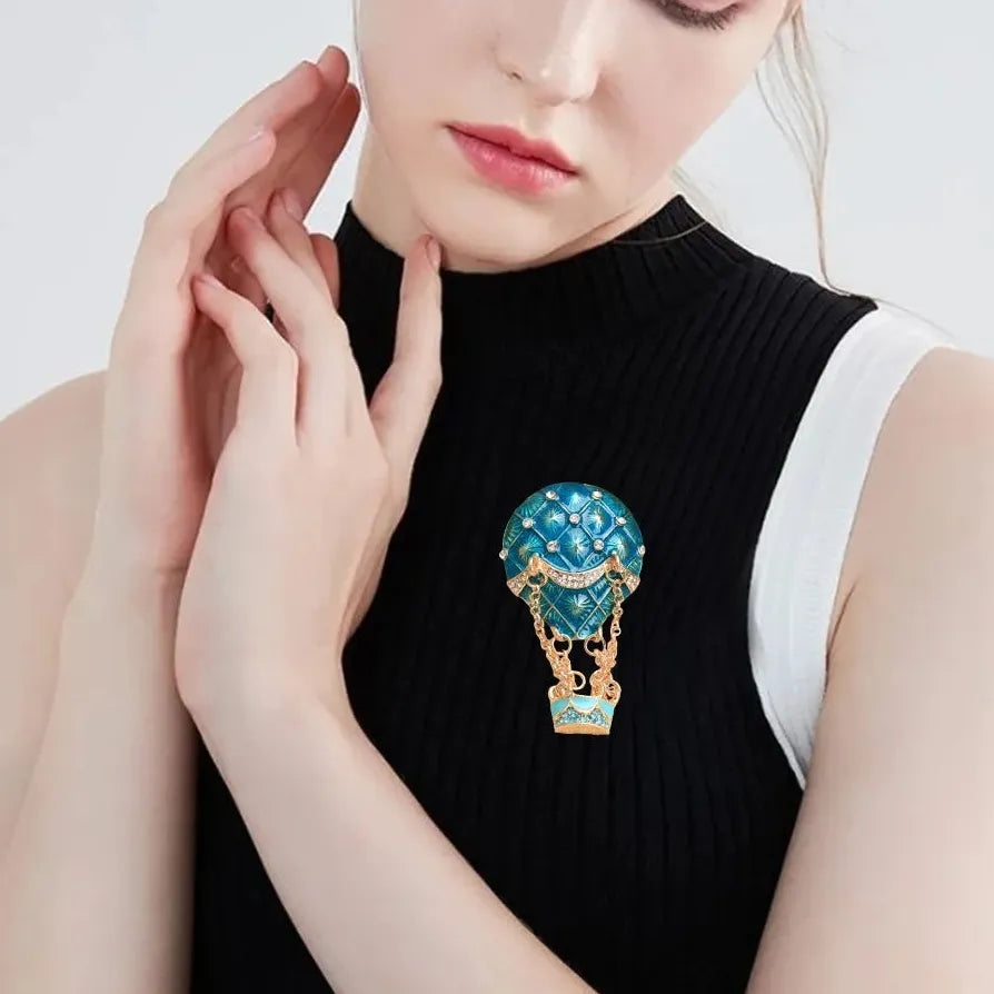 Luxury Hot Air Balloon Brooch Classic Gift for Men & Women