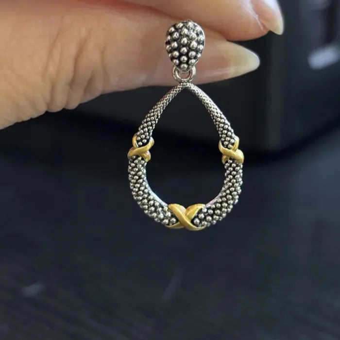 Retro Fashion Oval Drop Earrings for Women Zinc Alloy Geometric Jewelry Gift