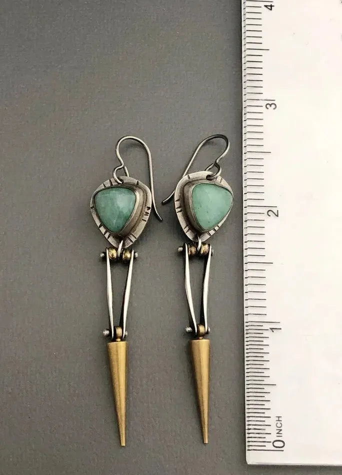 Handmade Boho Resin Drop Hook Earrings Women Ancient Design Gift