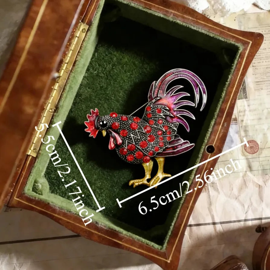Luxury Classic Rooster Brooch Jewelry Gift for Men and Women