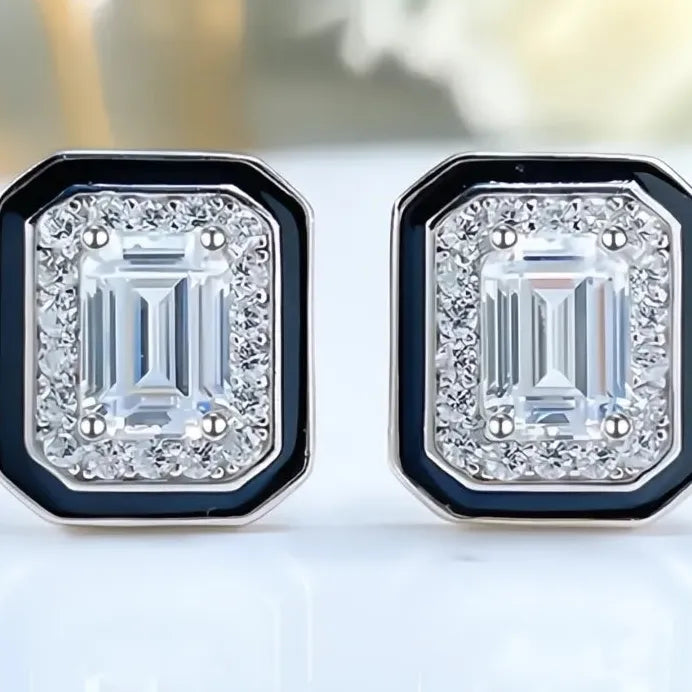 Geometric Cubic Zirconia Stud Earrings for Women Stylish Daily Wear Jewelry
