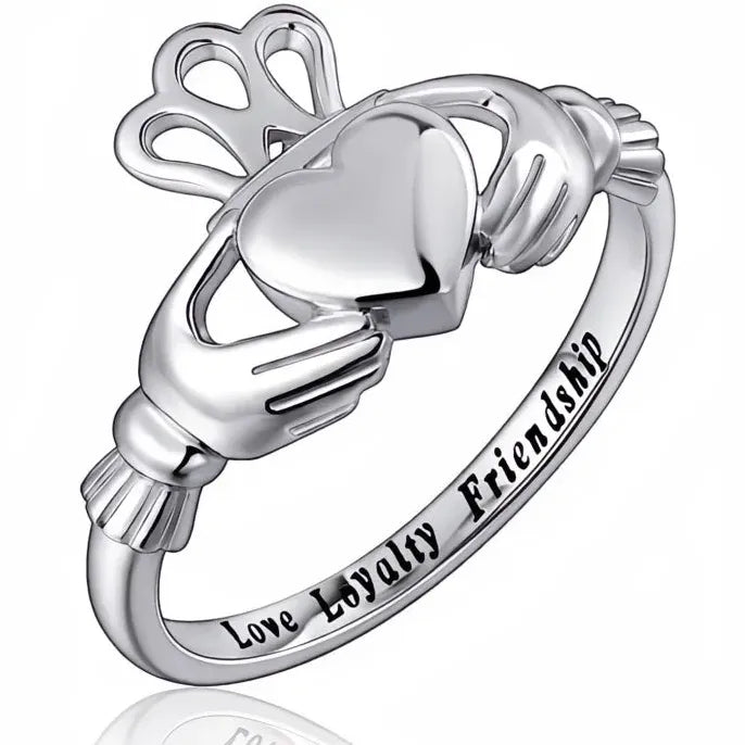 Brass Crown Hug Heart Shaped Engagement Ring for Women Jewelry