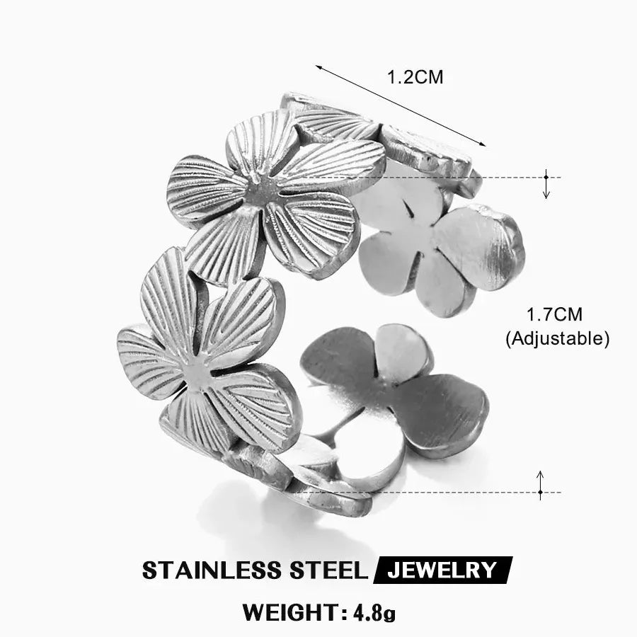 Gold Ginkgo Leaf Stainless Steel Ring Unisex Vintage Wedding Jewelry 2026