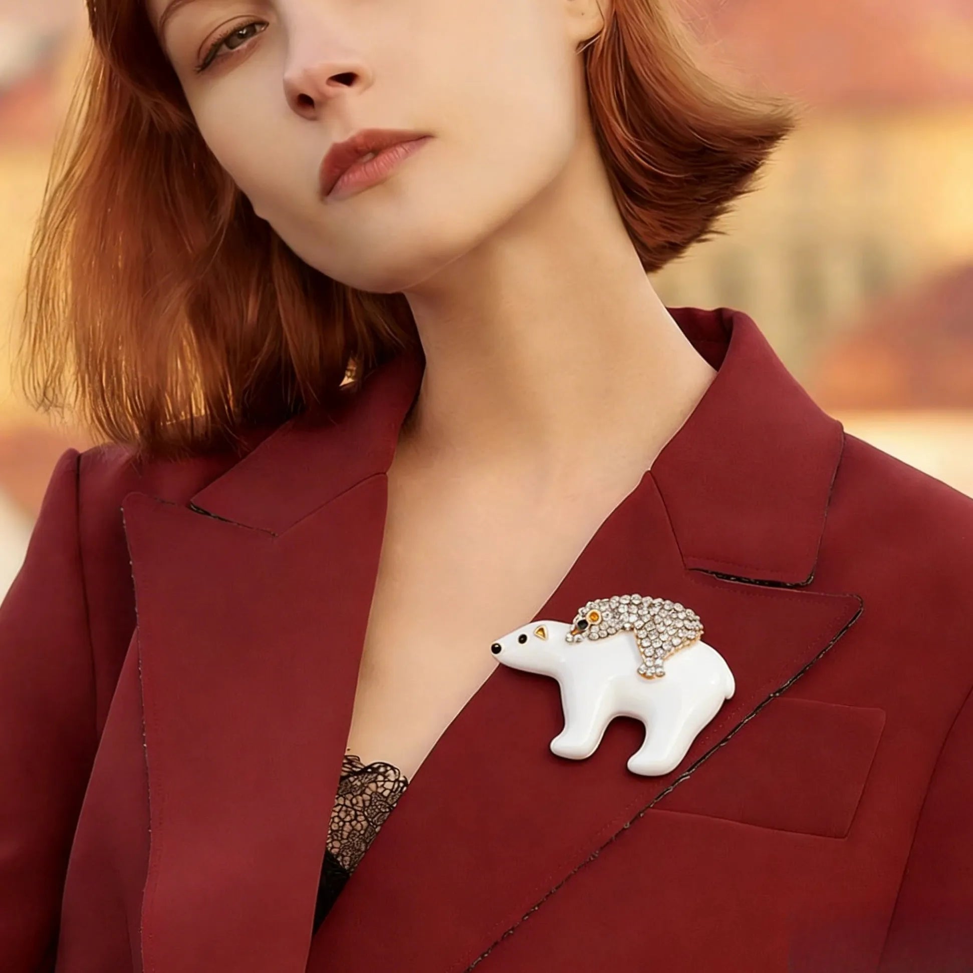 Classic Bear Brooch Animal Design Unisex Jewelry Gift