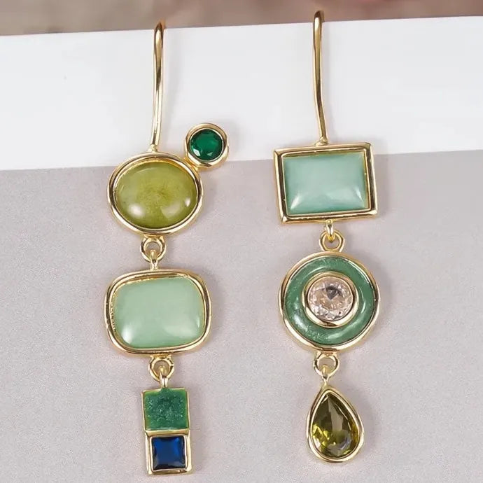 Bohemia Women Geometric Drop Earrings Copper Alloy CZ Jewelry for Party Daily