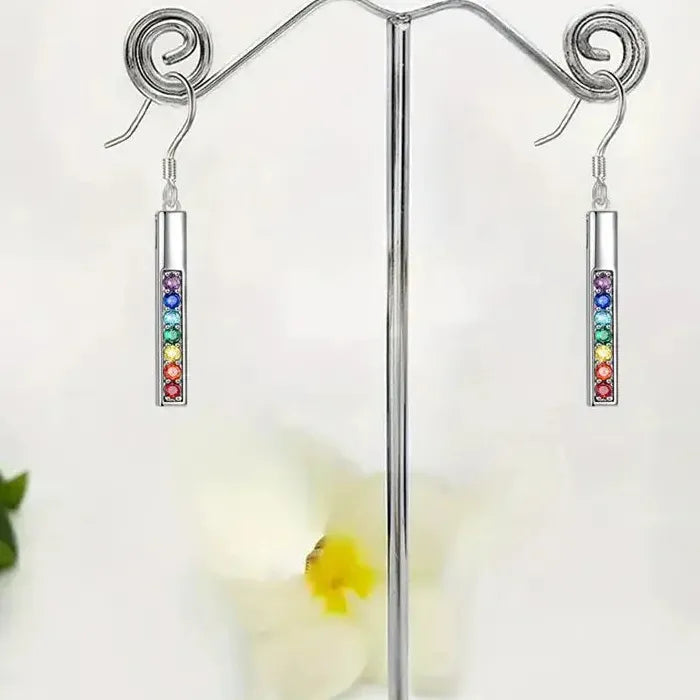 Colored Cubic Zirconia Zinc Alloy Women's Long Pendant Drop Earrings for Party Wedding