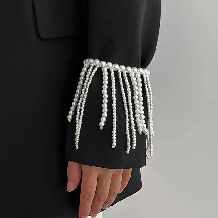 Retro Imitation Pearl Bead Tassel Bracelet Women Luxury Wedding Jewelry Gift