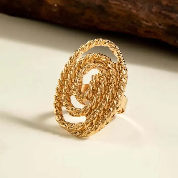 Vintage Gold Flower Ring Featuring Imitation Pearl for Women Jewelry