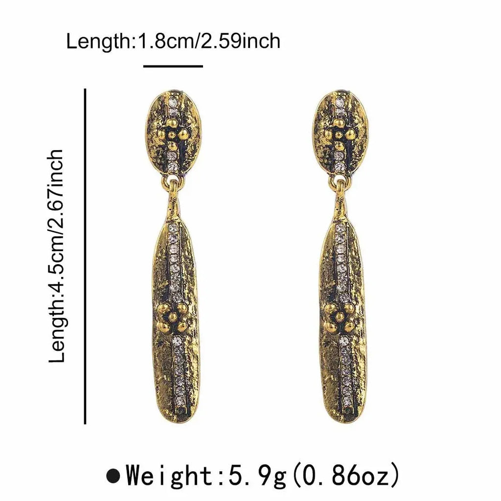 Vintage Geometric Drop Earrings for Women Retro Dangle Fashion Jewelry