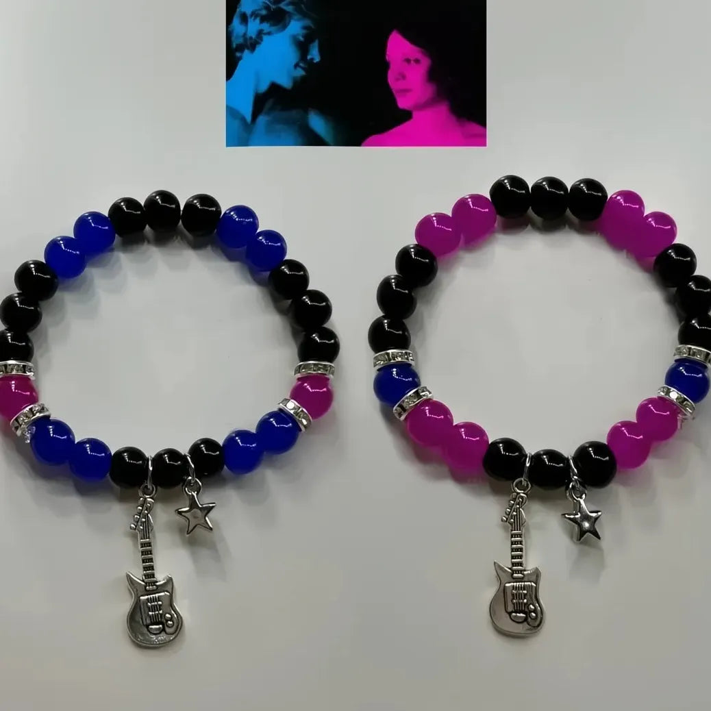 2Pcs Acrylic Couple Beads Bracelets Matching Friends TV Girl Gift