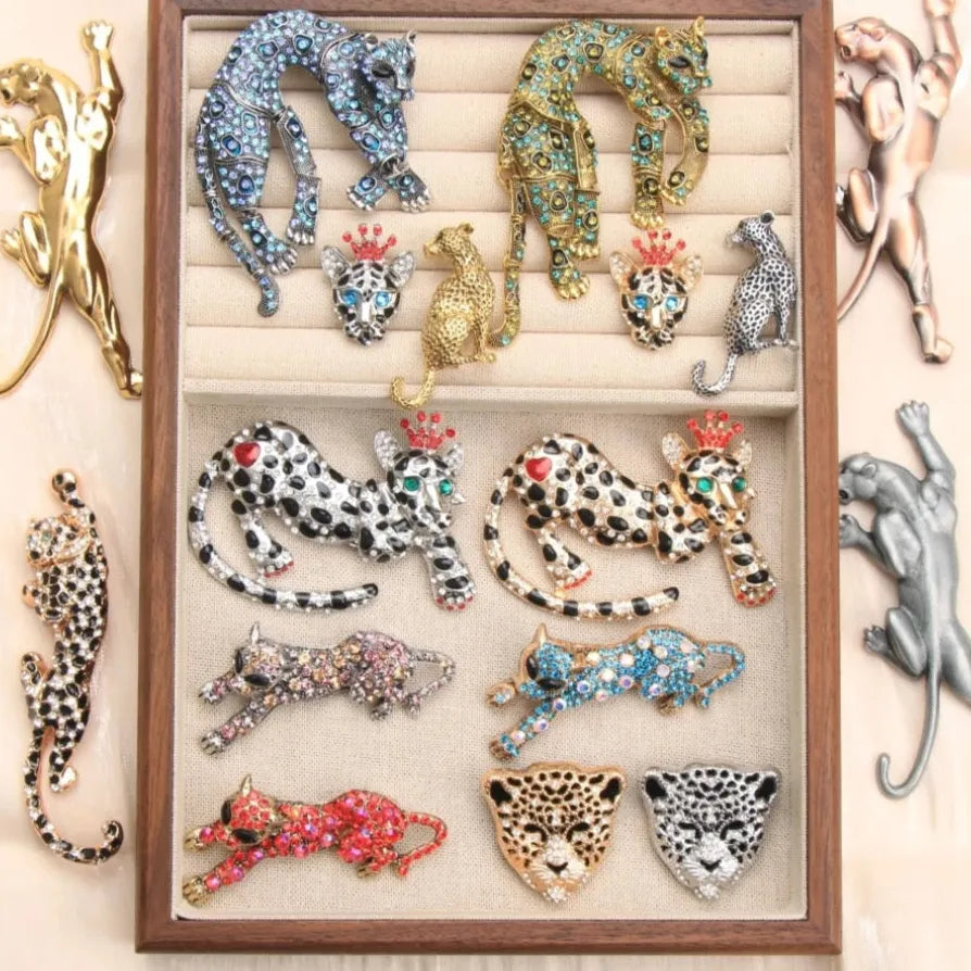 Vintage Leopard-Print Brooch for Men & Women Wedding Gift Accessory