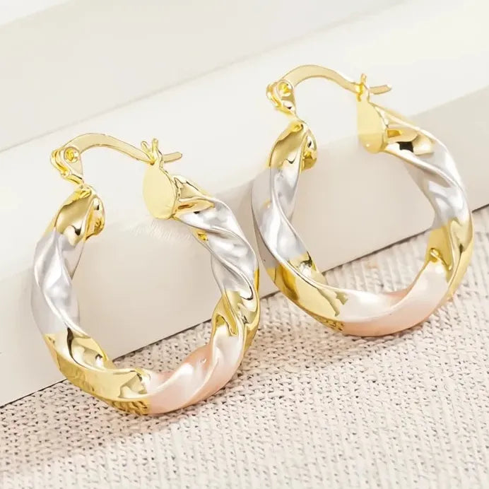Trendy Elegant Women’s Geometric Copper Alloy Hoop Earrings
