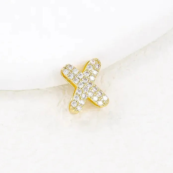18K Gold Plated Zircon Initial Necklace Women Mini Alphabet Choker Gift