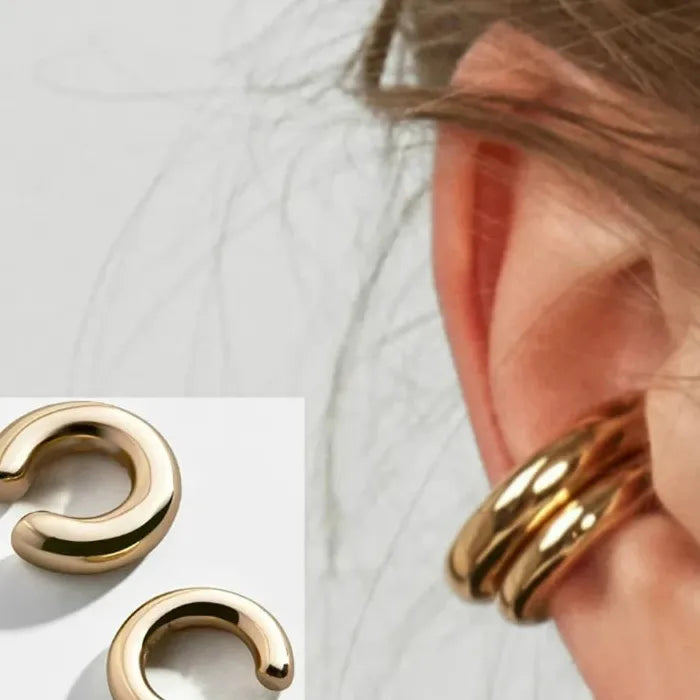 Minimalist Geometric C Shape Zinc Alloy Clip-On Earrings Unisex 2026