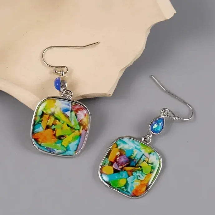 Women's Valentine's Day Colored Resin Pendant Drop Earrings for Party Jewelry Gifts